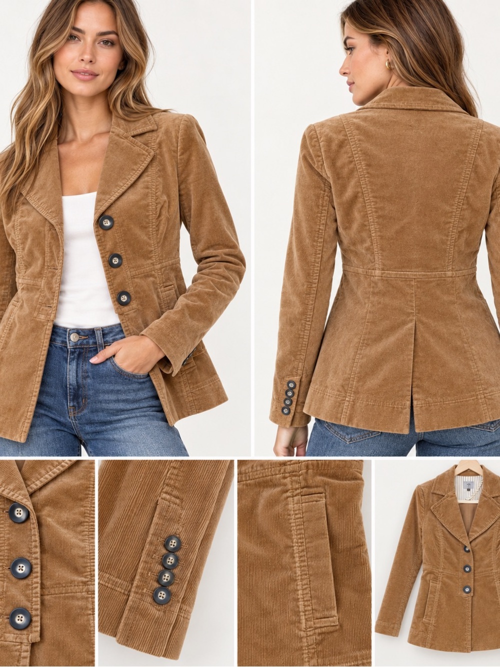 CAbi Journey Jacket #3554 Chestnut Corduroy Blazer XS